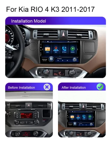 CENTRAL MULTIMIDIA 9" ADAK KIA RIO 2012/2015 ANDROID 8CORE + 6GB RAM + 128GB ROM